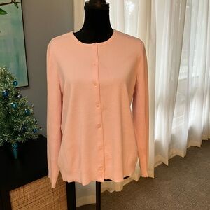 Women’s XL Croft & Barrow Pastel Pink Button Up Fine Gage Cardigan Soft Girl